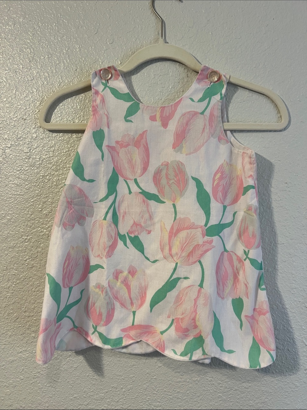 Toddler Pink Floral Tulip Tank Top by